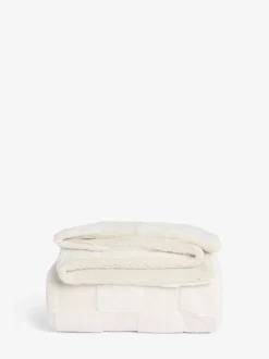 Jasper behaaglijke fleece omkeerbare bedloper met dambordmotief