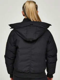 Jet black - Zavetti Canada Womens Olivia Bomber 100% Cotton Jacket