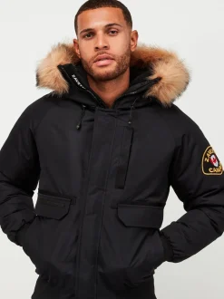 Jet black - Zavetti Canada Abelli voor heren 2.0 Bomberjack met capuchon