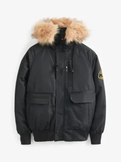 Jet black - Zavetti Canada Abelli voor heren 2.0 Bomberjack met capuchon