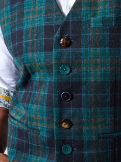 Joe Browns Contrast Buttons Check Trim Tailored Waistcoat