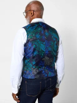 Joe Browns Contrast Buttons Check Trim Tailored Waistcoat