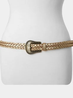 Joe Browns gevlochten metallic suède riem