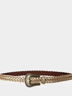 Joe Browns gevlochten metallic suède riem