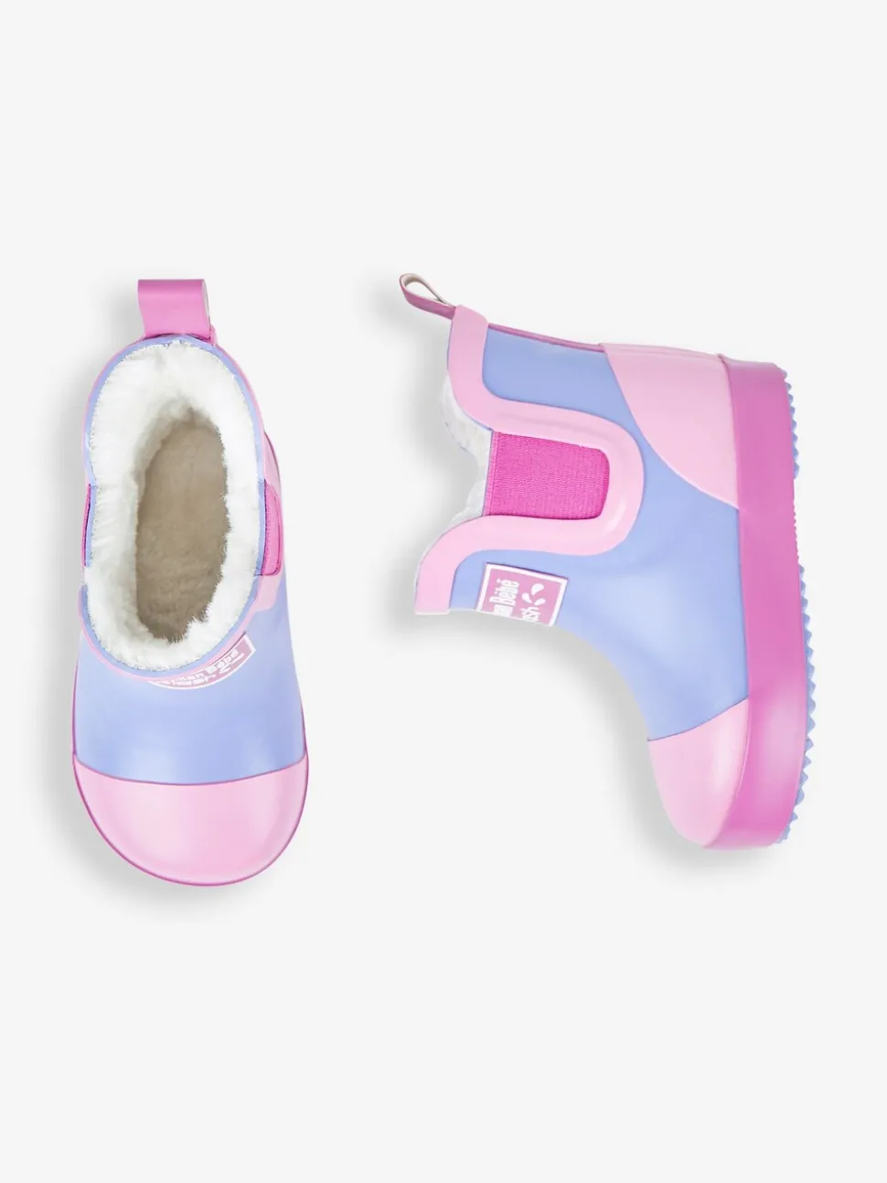 JoJo Maman Bébé - Behaaglijke gevoerde regenlaarzen met kleurvlakken
