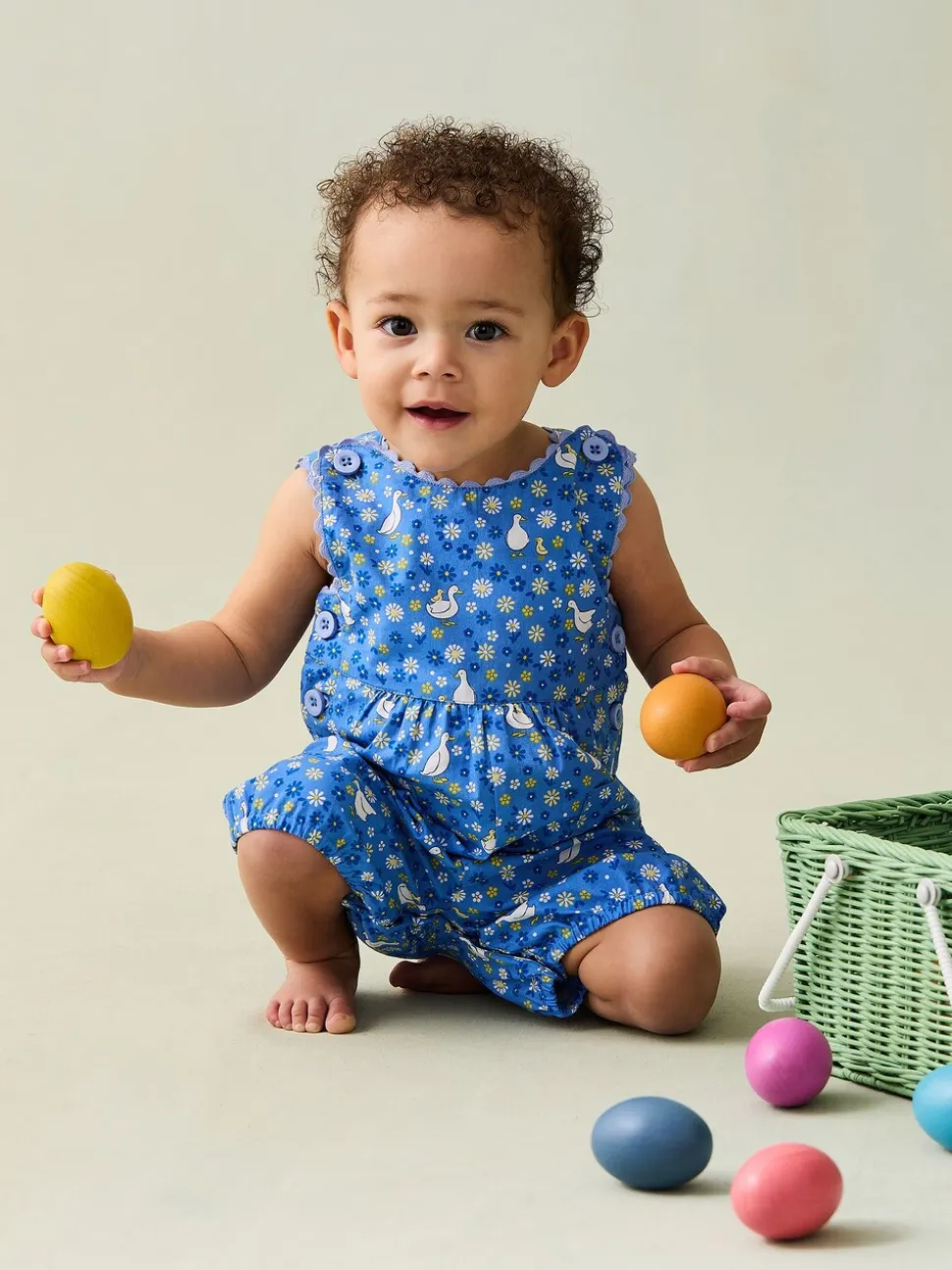 JoJo Maman Bébé - bretelbroeken van 100% katoen met print