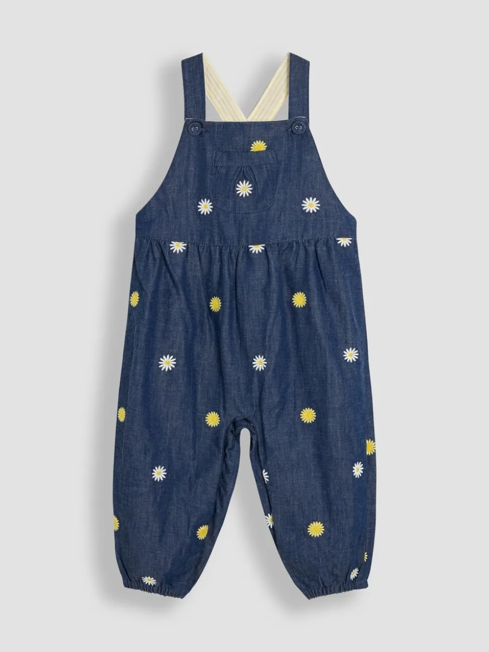 JoJo Maman Bébé - Geborduurde tuinbroek met bloemenprint