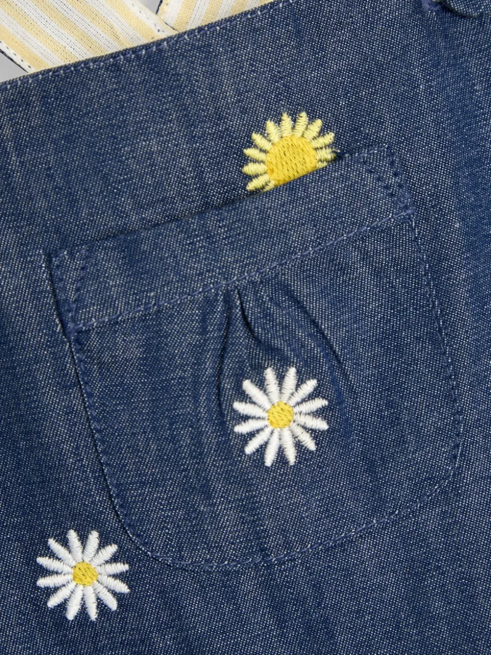 JoJo Maman Bébé - Geborduurde tuinbroek met bloemenprint