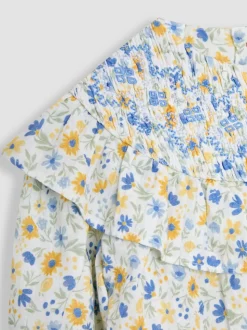 JoJo Maman Bébé - Gesmokte blouse met ruches