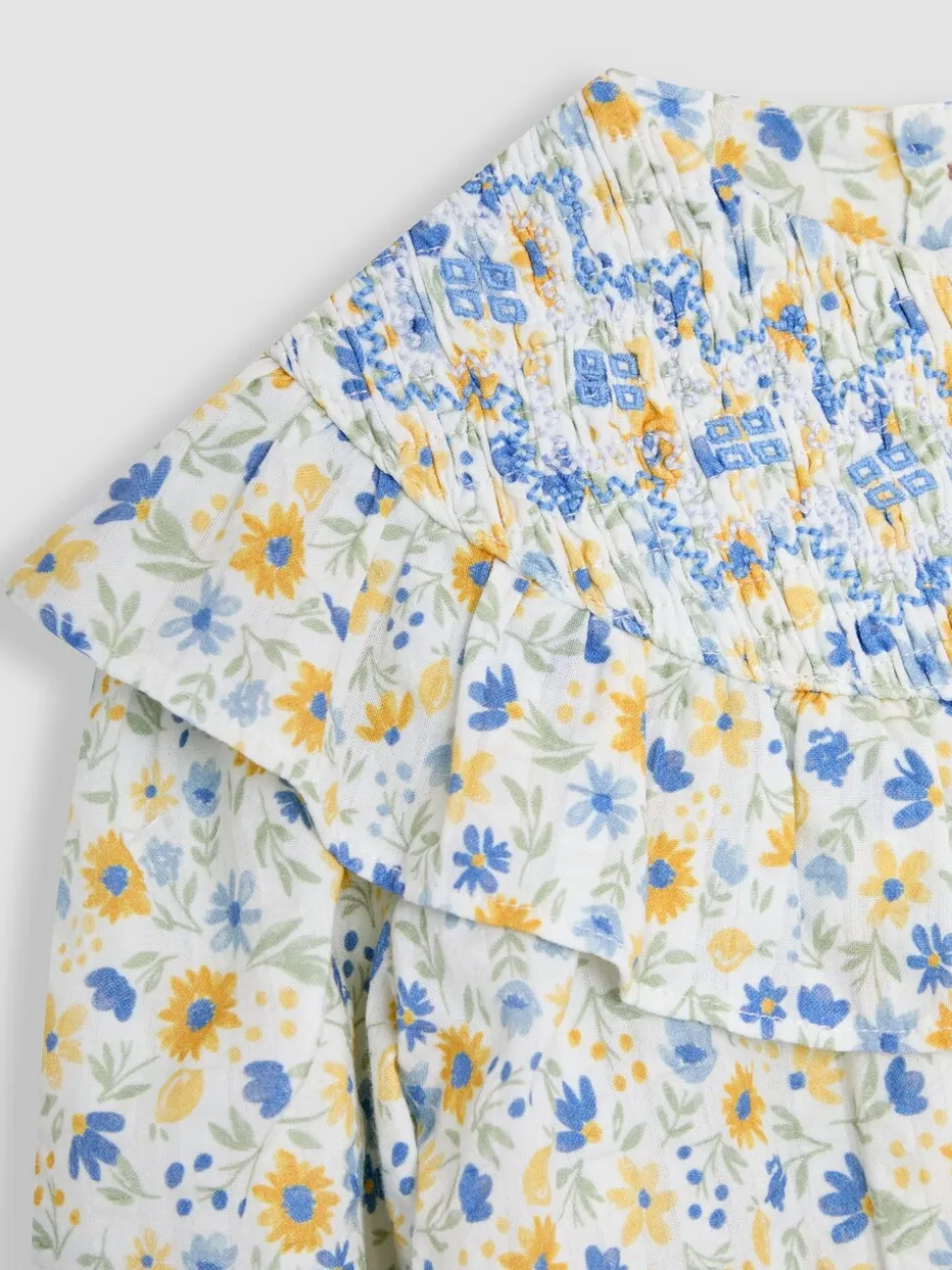JoJo Maman Bébé - Gesmokte blouse met ruches