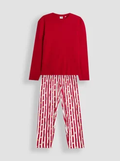 JoJo Maman Bébé - Gestreept kerstpyjamaset voor heren