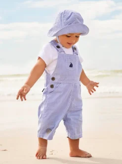 JoJo Maman Bébé - Gestreepte tuinbroek met boot