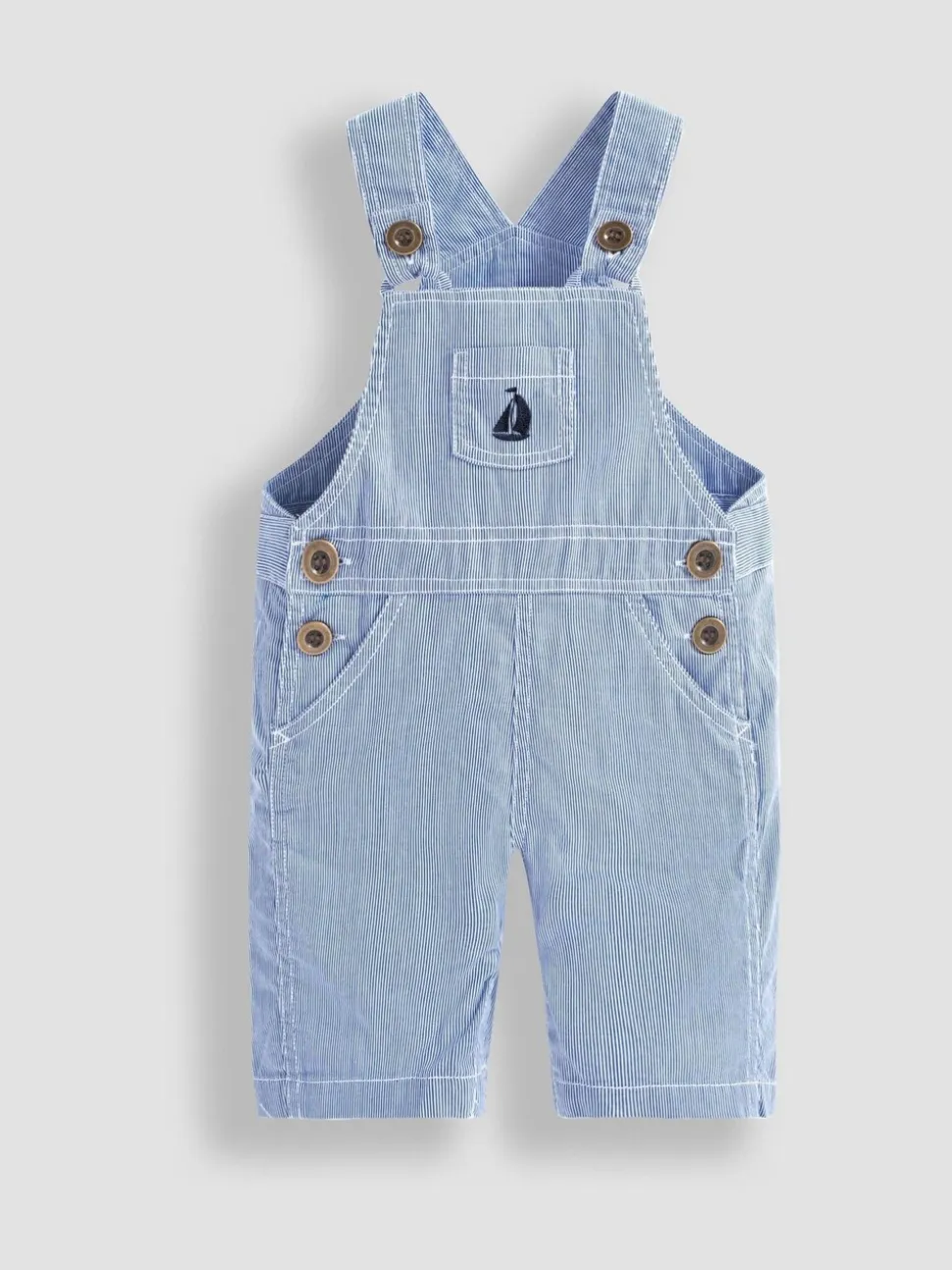 JoJo Maman Bébé - Gestreepte tuinbroek met boot