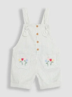 JoJo Maman Bébé 100% katoenen geborduurde gestreepte bretelbroeken