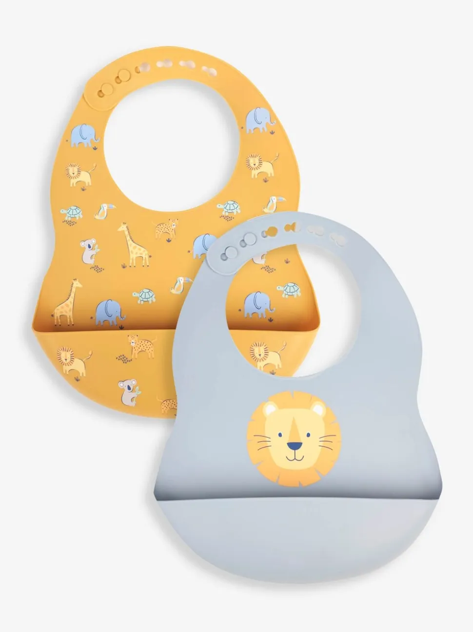 JoJo Maman Bébé - Set van 2 siliconen slabbetjes