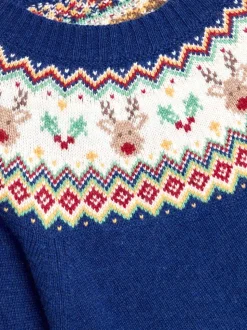 JoJo Maman Bébé - Trui met rendierprint en fairislemotief voor heren