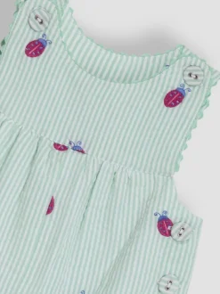 JoJo Maman Bébé - Tuinbroek met borduursel