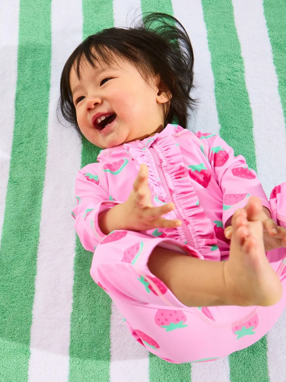 JoJo Maman Bébé - Zonbeschermend pak met aardbeienprint