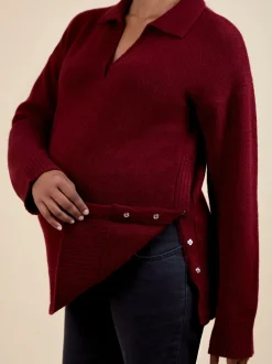 JoJo Maman Bébé Collared Maternity And Nursing Jumper