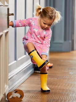 JoJo Maman Bébé Contrast Trim Lined Wellies