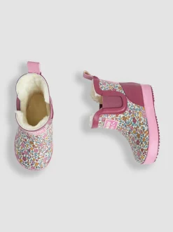 JoJo Maman Bébé Cosy Lined Ditsy Ankle Wellie