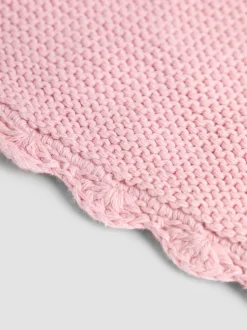 JoJo Maman Bébé Dusky Pink Scalloped Edge Blanket