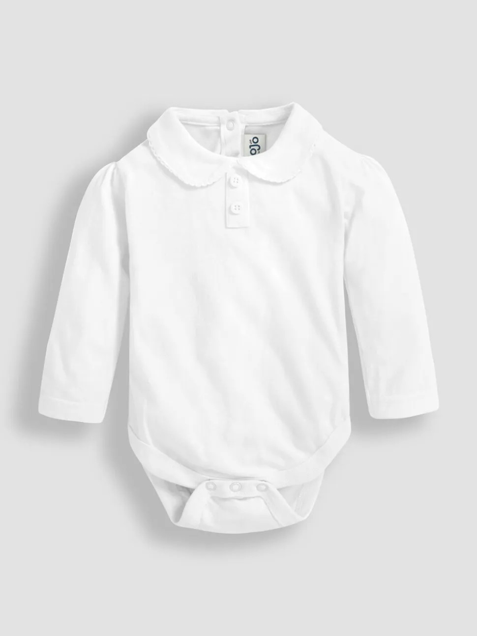 JoJo Maman Bébé effen Peter Pan romper met lange mouwen