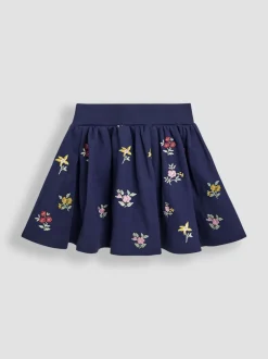 JoJo Maman Bébé Embroidered Sweatshirt & Skirt Set