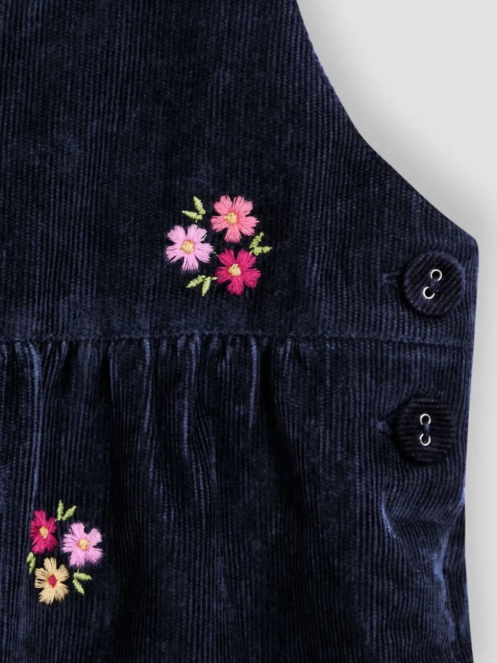 JoJo Maman Bébé Embroidered Cord Dungarees & Blouse Set