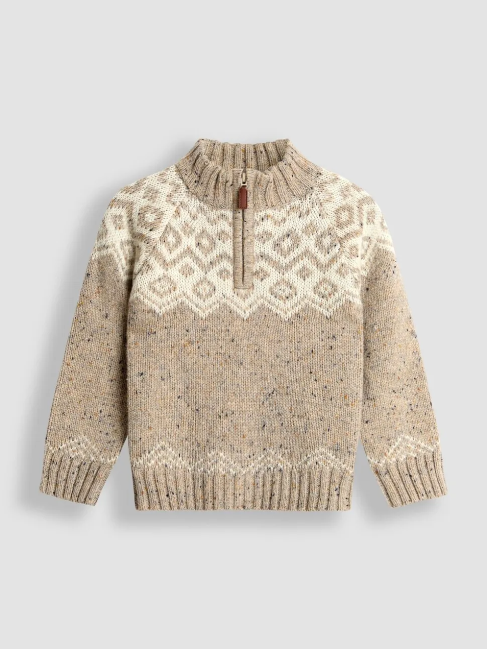 JoJo Maman Bébé Fair Isle gebreide trui met halve rits