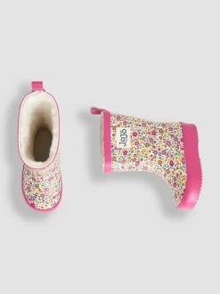 JoJo Maman Bébé Floral Cosy Lined Boots