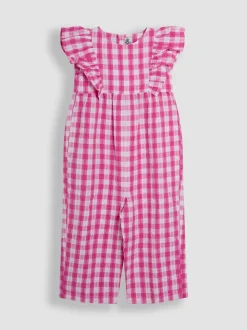 JoJo Maman Bébé Frill Shoulder Jumpsuit van 100% katoen