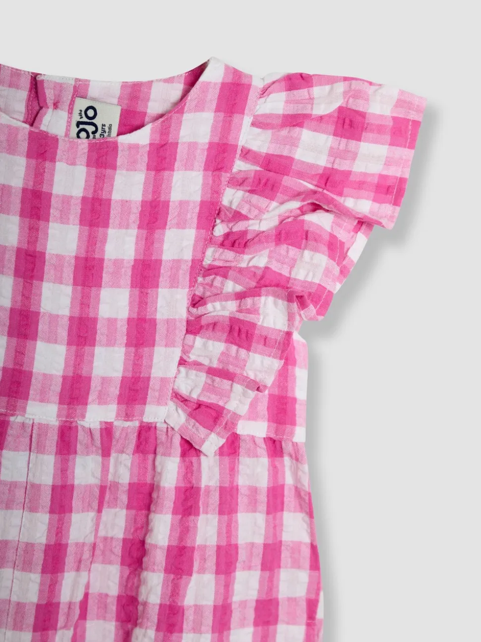 JoJo Maman Bébé Frill Shoulder Jumpsuit van 100% katoen