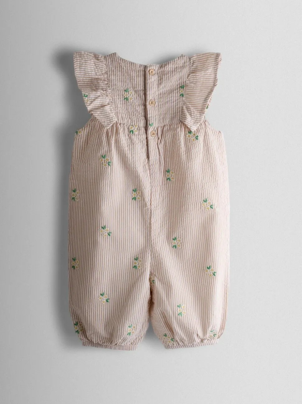 JoJo Maman Bébé Frill Shoulder Embroidered Romper