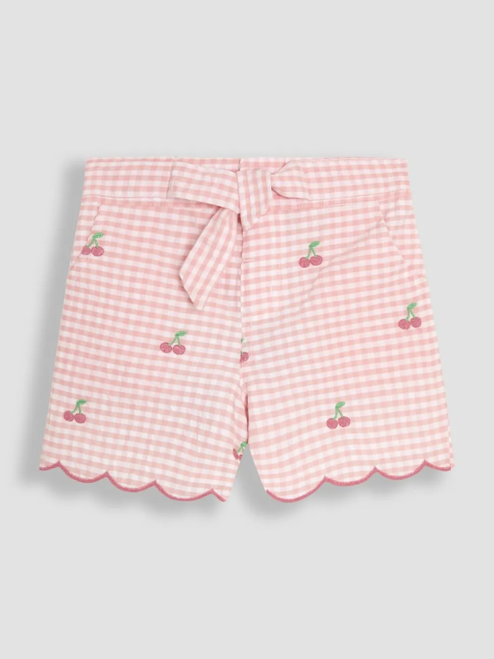 JoJo Maman Bébé Geborduurde shorts met geschulpte zoom van 100% katoen