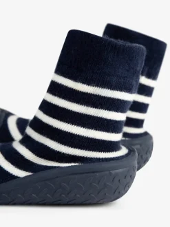 JoJo Maman Bébé gestreepte pantoffelsokken voor jongens voor binnen en buiten