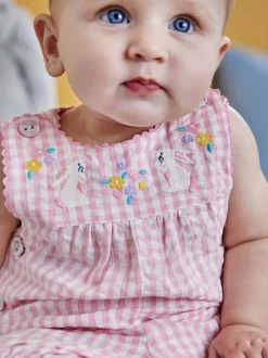 JoJo Maman Bébé gingham tuinbroek met applicatie