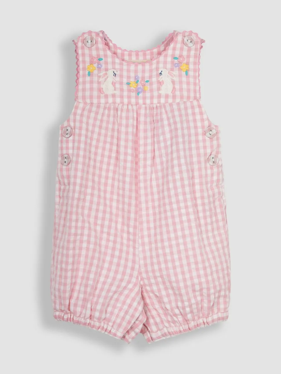 JoJo Maman Bébé gingham tuinbroek met applicatie