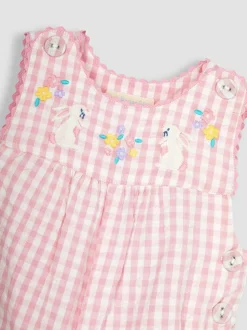 JoJo Maman Bébé gingham tuinbroek met applicatie