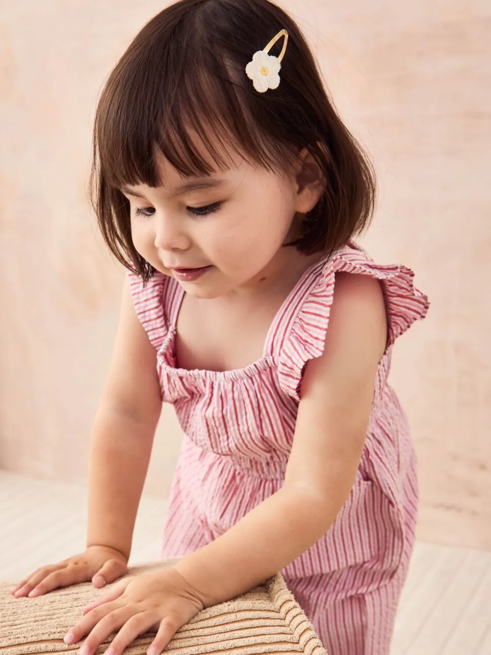 Jojo Maman Bébé jumpsuit met ruchemouwtjes