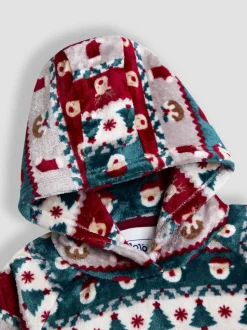 JoJo Maman Bébé Kerstmis Print Behaaglijke Deken Met capuchon