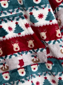 JoJo Maman Bébé Kerstmis Print Behaaglijke Deken Met capuchon