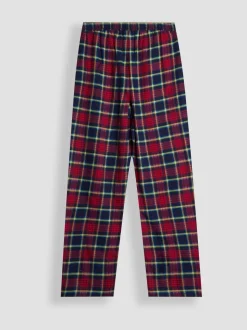 JoJo Maman Bébé Mens Christmas Check Bottom Pyjamas Set