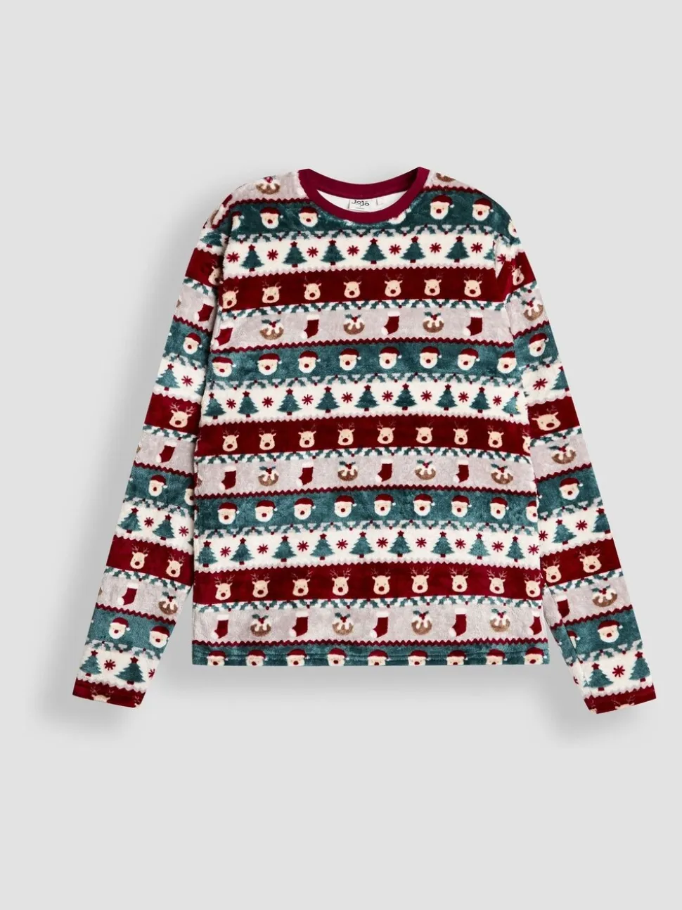JoJo Maman Bébé Men's Christmas Fair Isle Fleece Pyjama Set
