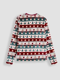 JoJo Maman Bébé Men's Christmas Fair Isle Fleece Pyjama Set
