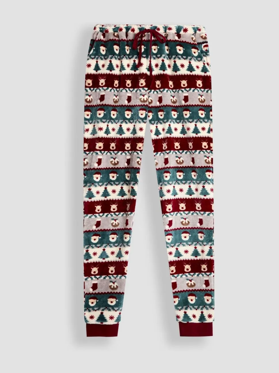 JoJo Maman Bébé Men's Christmas Fair Isle Fleece Pyjama Set