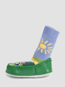 Jojo Maman Bébé mocassinsokken met boerderijscène