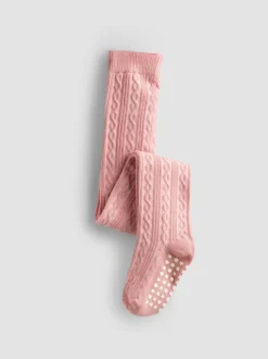 JoJo Maman Bébé 2-Pack Cotton Rich Cable Tights