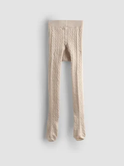 JoJo Maman Bébé 2-Pack Cotton Rich Cable Tights