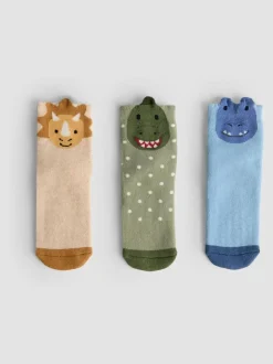 JoJo Maman Bébé 3-Pack Dinosaur Extra Thick Socks